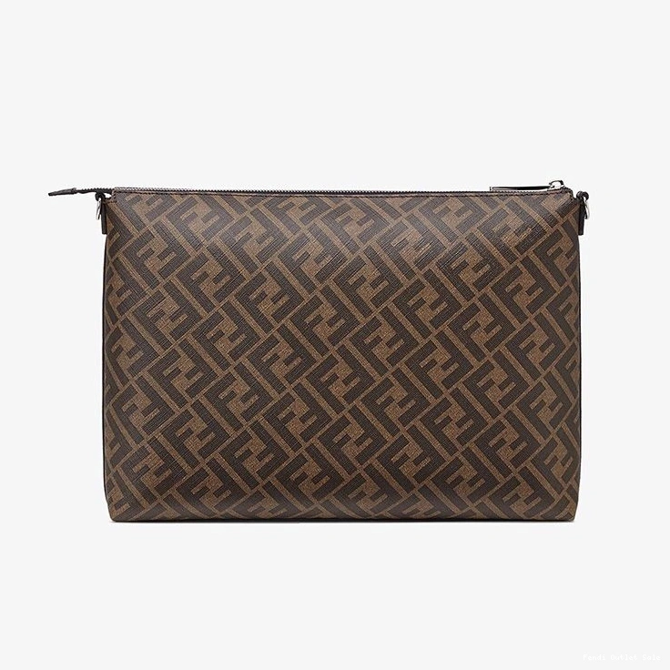 Affordable Brown In Slim Bag FF Motif Messenger Fendi Fabric 0708